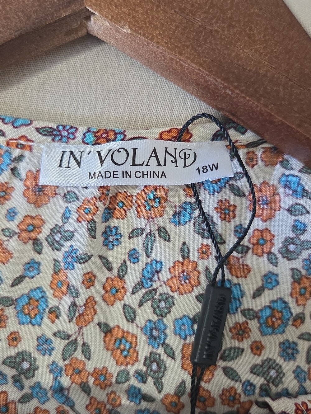 In'Voland Size 18 W Boho Tunic Dress Orange Blue Floral Tassel Peasant Beachy - Picture 10 of 12